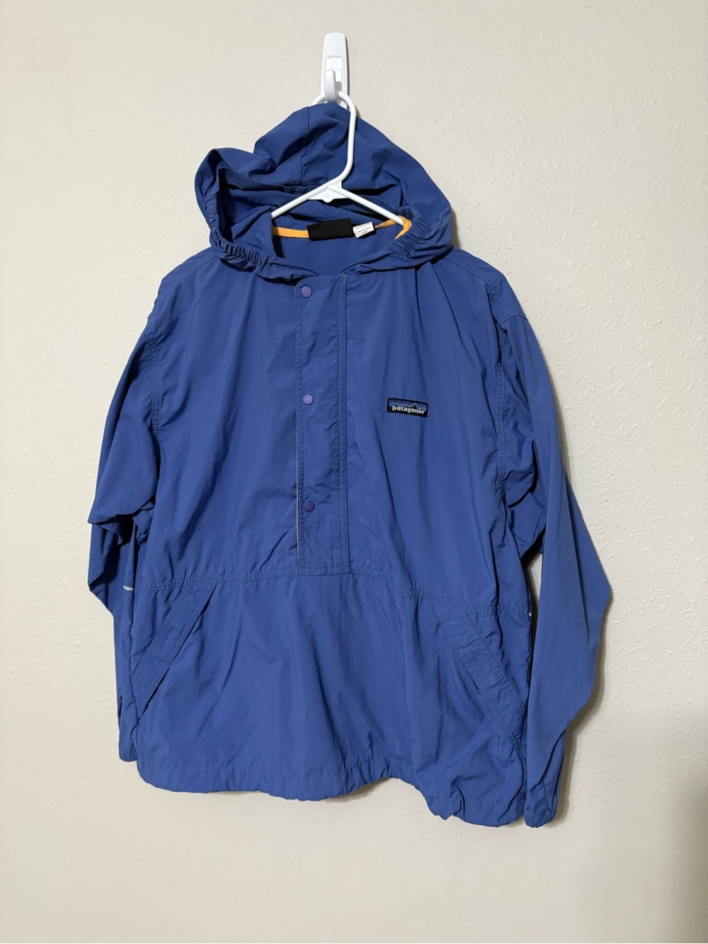 Patagonia Blue Hooded Rain Pullover Jacket